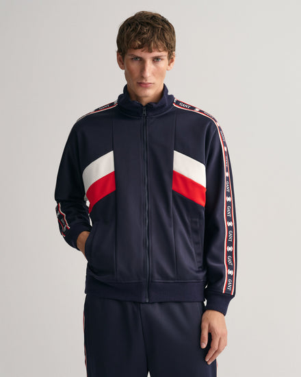 Bluza męska z nadrukiem z zamkiem z długim rękawem regular fit