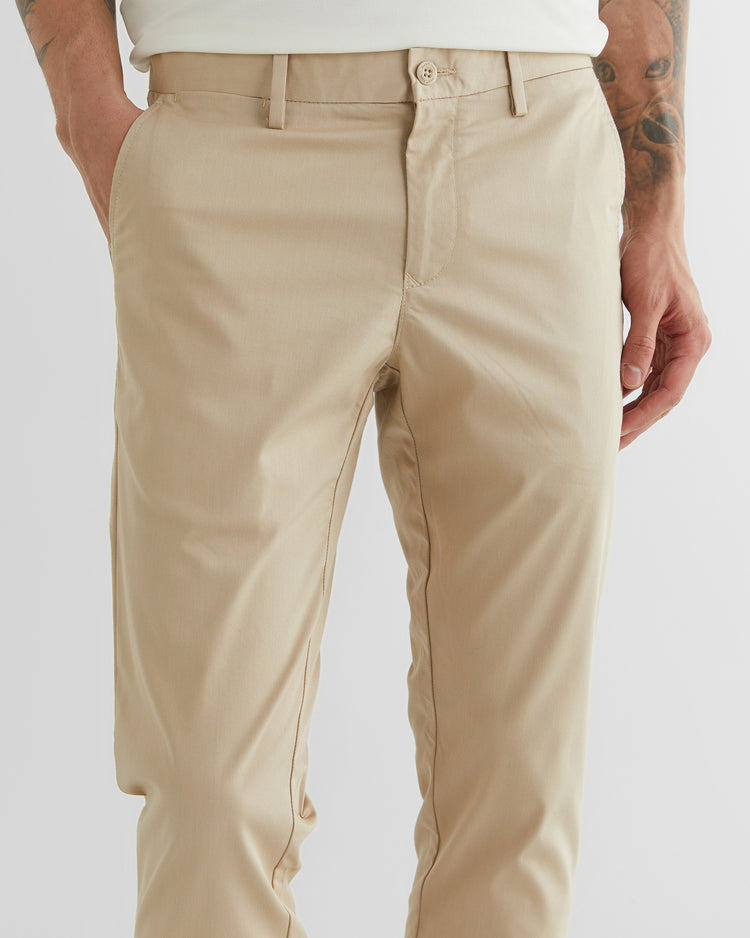 Spodnie męskie slim fit beżowe