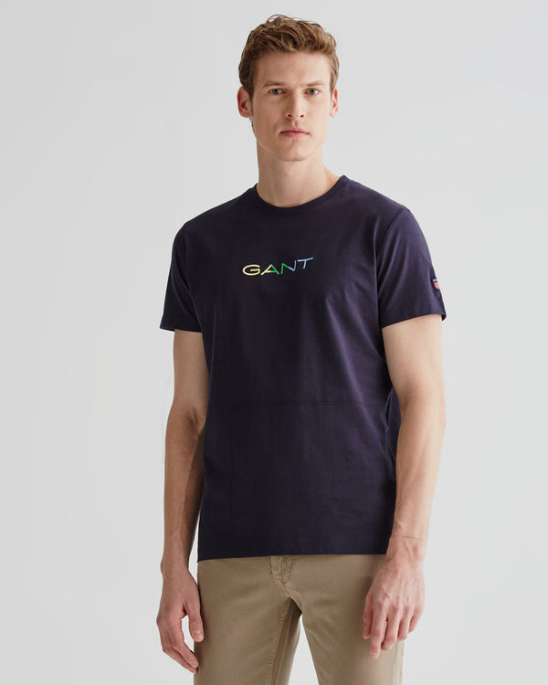 Bawełniany t-shirt męski z nadrukiem okrągły kołnierzyk regular fit