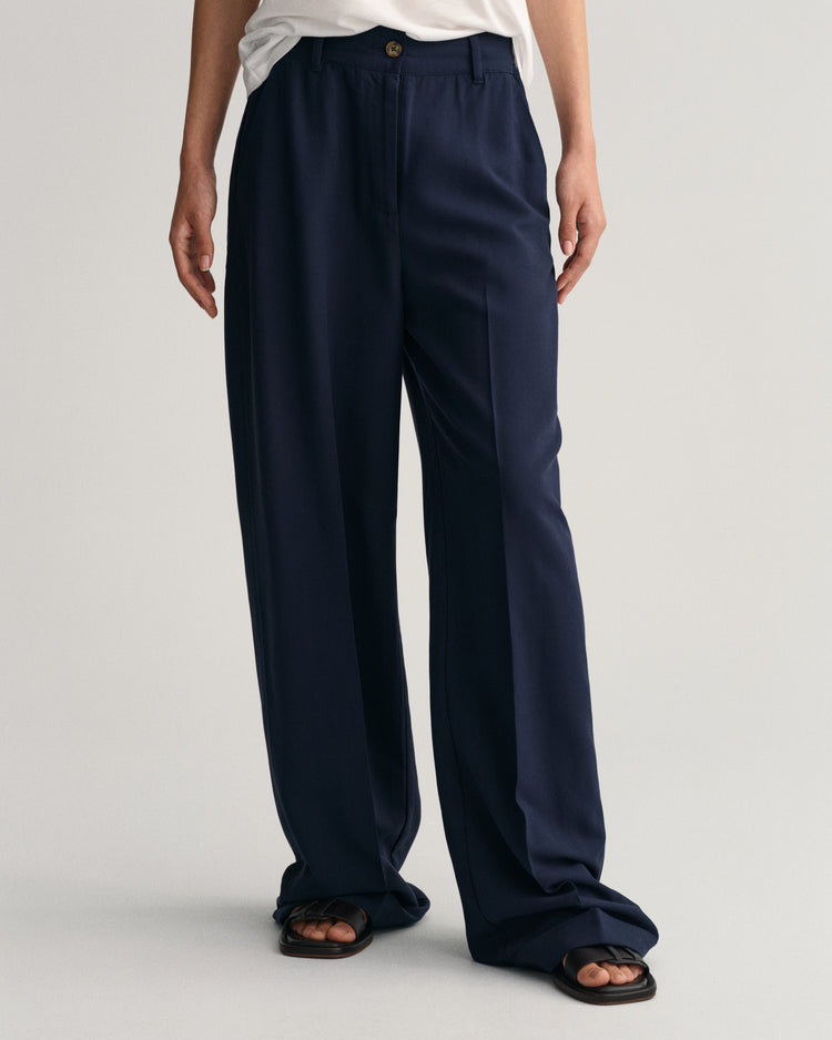 Spodnie damskie relaxed fit granatowe