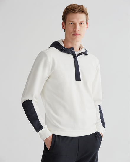 Bluza męska z kapturem kremowa