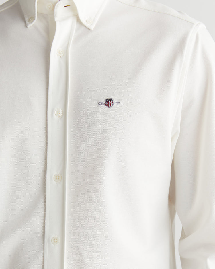 Koszula męska z długim rękawem regular fit kremowa