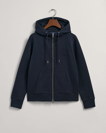 Bluza z kapturem, zamkiem błyskawicznym i nadrukiem tonal