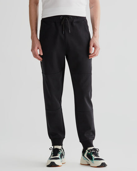 Spodnie dresowe męskie z nadrukiem czarne