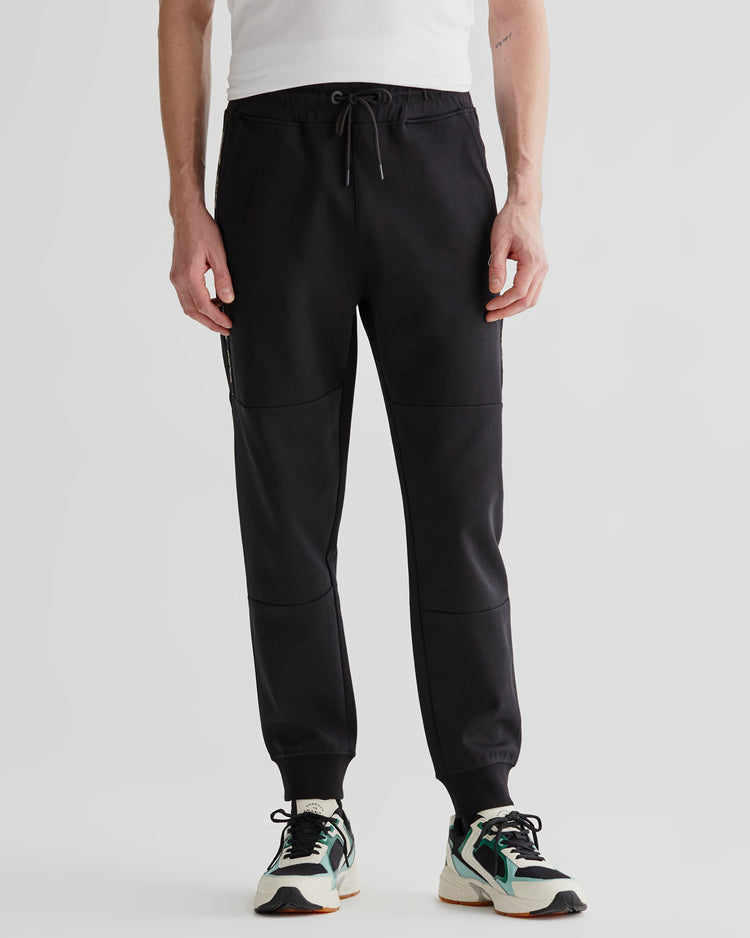 Spodnie dresowe męskie z nadrukiem czarne