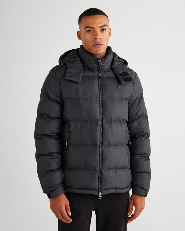 Kurtki męskie z kapturem długi rękaw regular fit czarne