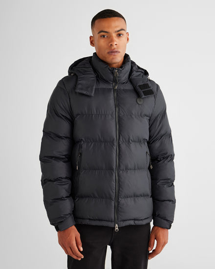 Kurtki męskie z kapturem długi rękaw regular fit czarne