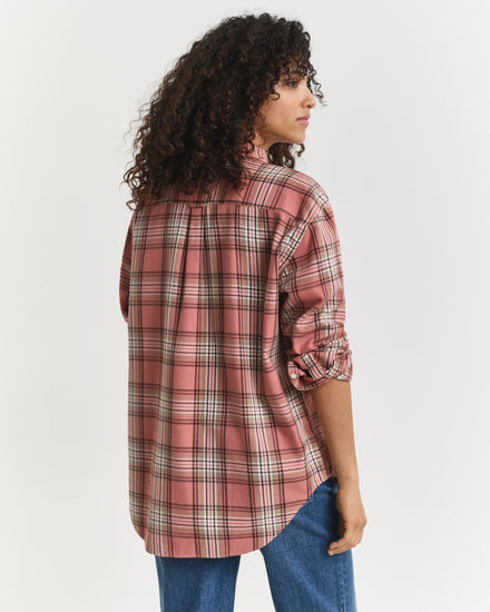 Flanelowa koszula w kratę o kroju relaxed fit