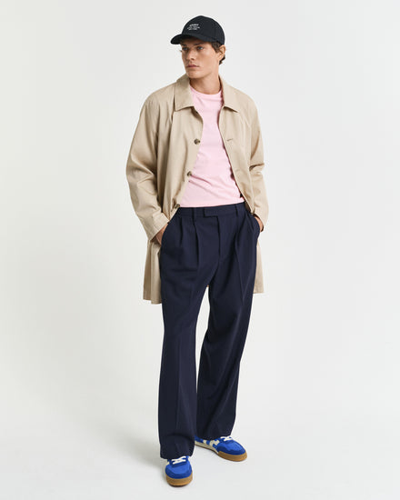 T-shirt męski okrągły kołnierzyk regular fit różowy