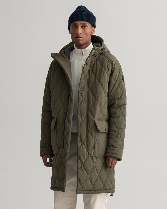 Kurtka męska z nadrukiem zapinana na guziki oversize fit zielona