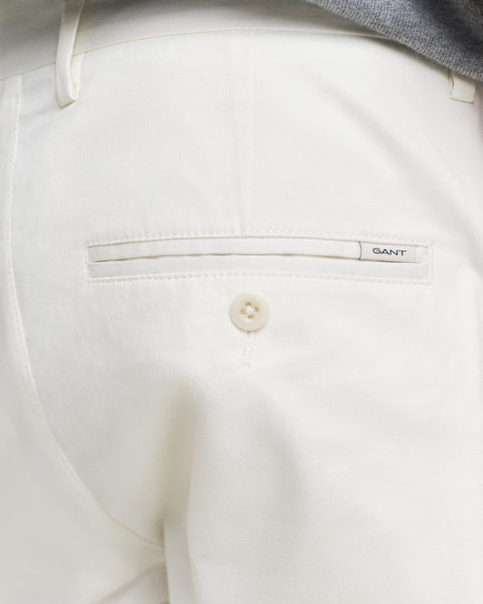 Spodnie męskie slim fit kremowe