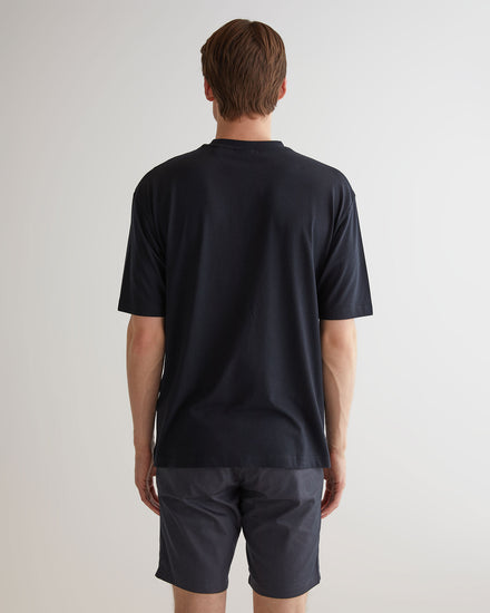 T-shirt męski z nadrukiem i okrągłym kołnierzykiem oversize fit