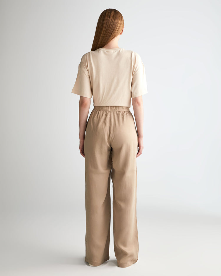 Damskie beżowe regular fit spodnie