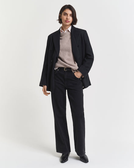 Sweter damski z okrągłym kołnierzykiem z długim rękawem relaxed fit