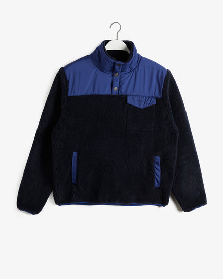 Bluza męska z zamkiem do połowy regular fit granatowa