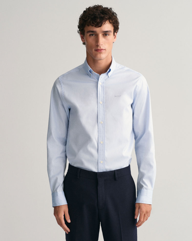 Koszula męska z długim rękawem slim fit niebieska