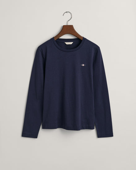 Koszulka damska z długim rękawem i okrągłym dekoltem regular fit