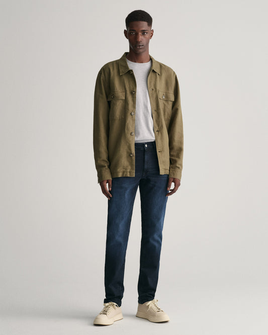 Spodnie jeansowe męskie extra slim fit granatowe