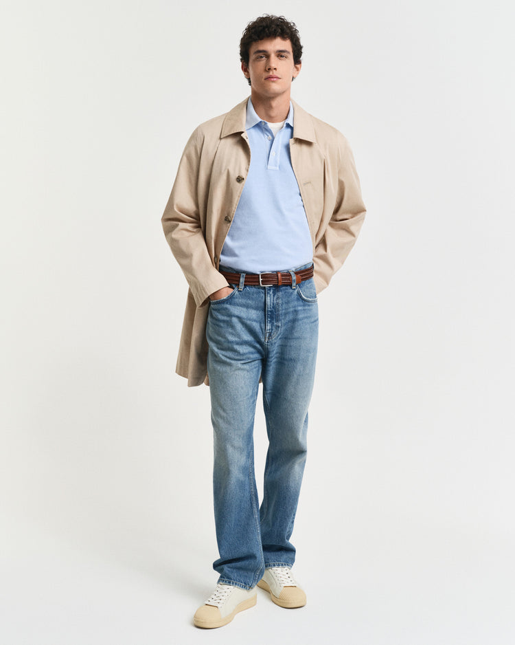 Koszulka polo męska z krótkim rękawem regular fit niebieska