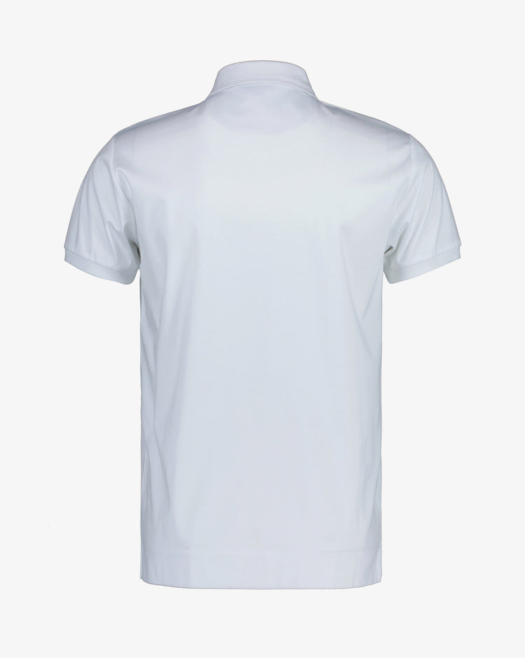 Bawełniana koszulka polo męska z krótkim rękawem slim fit biała