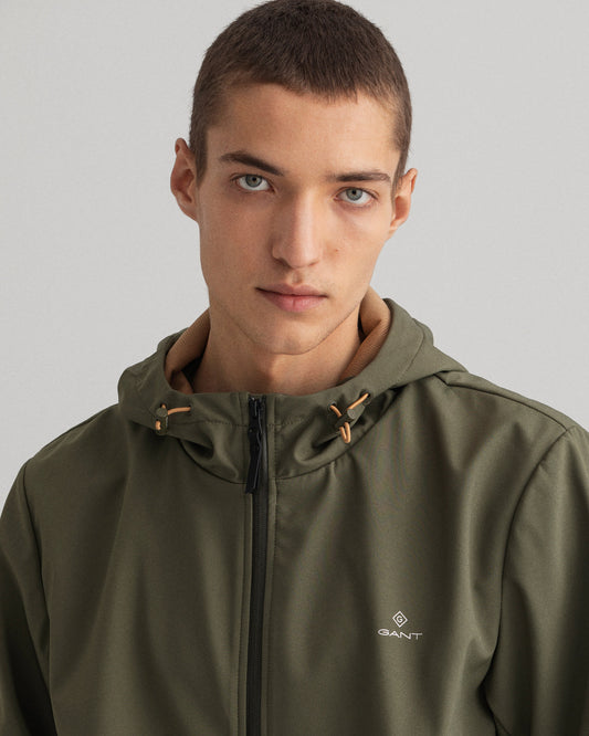 Kurtka męska z kapturem zielona