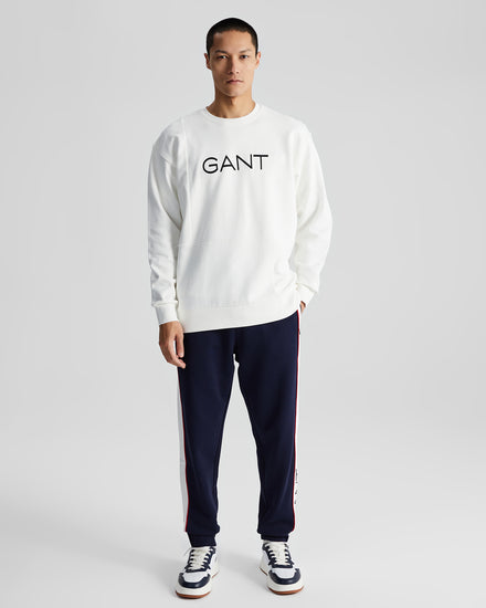 Bawełniana bluza męska z nadrukiem regular fit biała