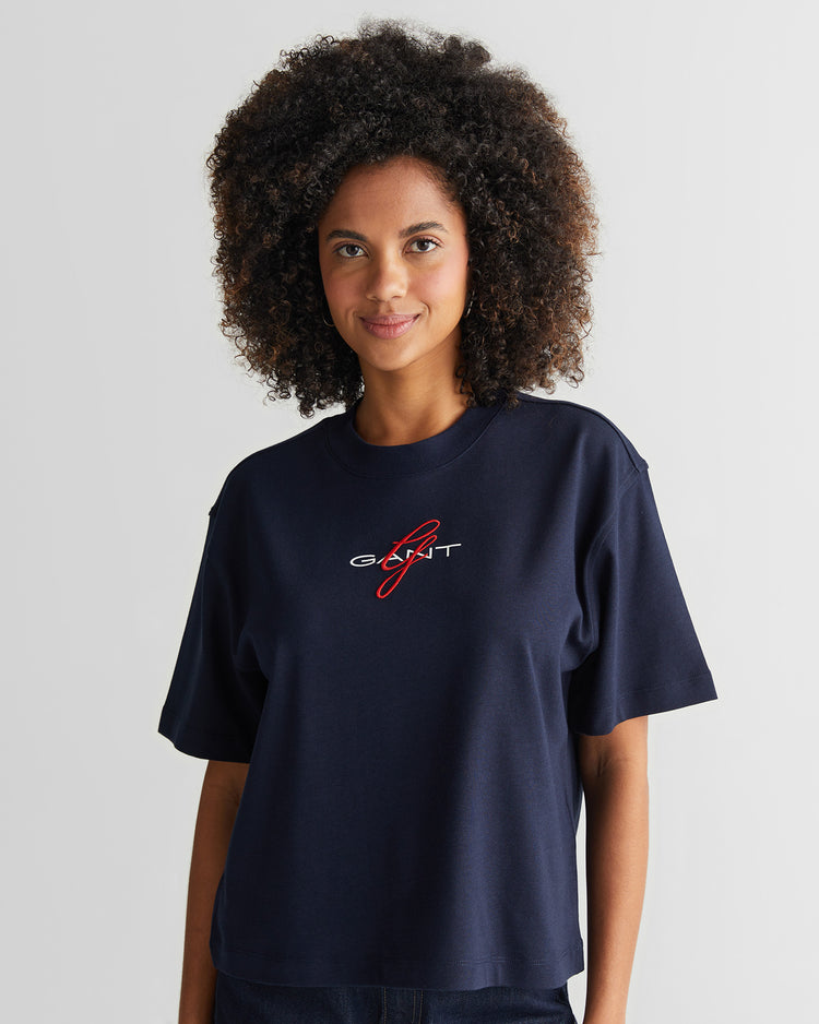 Koszulka damska z nadrukiem z krótkim rękawem relaxed fit