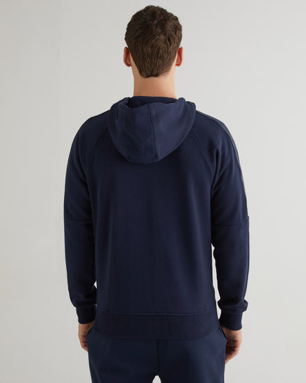 Bawełniana bluza męska z kapturem regular fit granatowa