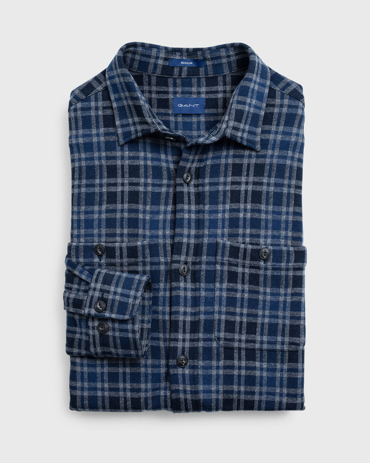 Kurtka koszulowa męska jersey w kratę