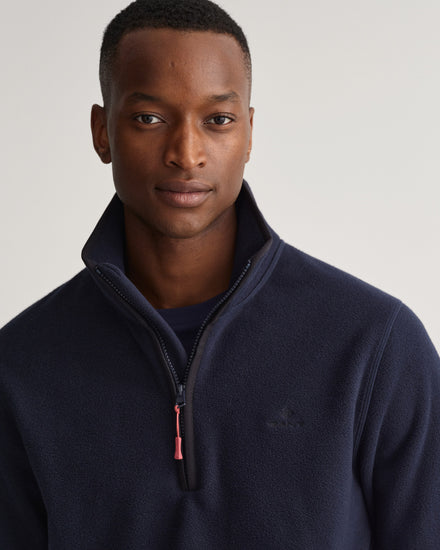 Bluza męska z zamkiem do połowy regular fit granatowa