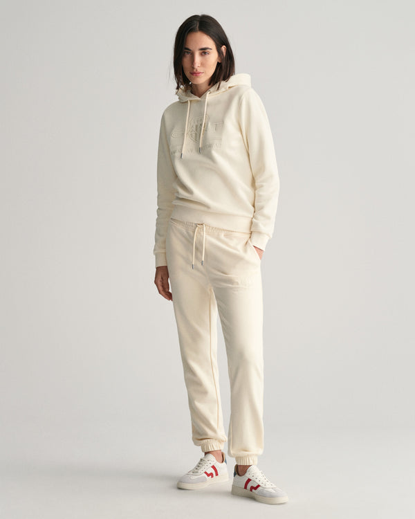 Spodnie dresowe damskie regular fit białe