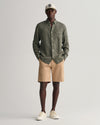 Lniana koszula regular fit khaki