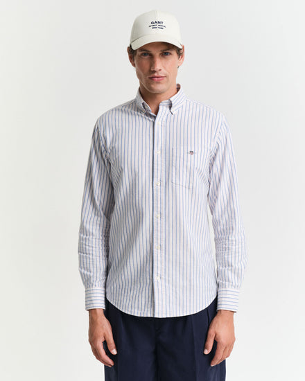 Bawełniana koszula męska z długim rękawem regular fit różowa