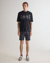 T-shirt męski z nadrukiem i okrągłym kołnierzykiem oversize fit