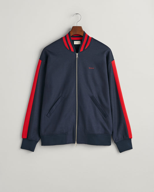 Bluza męska z nadrukiem z zamkiem i długim rękawem regular fit