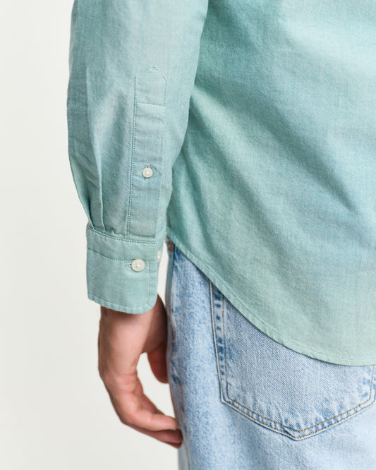 Koszula męska z długim rękawem regular fit zielona