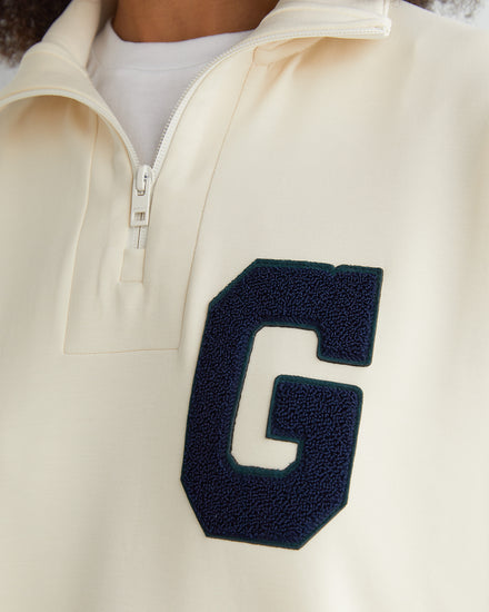 Bluza damska z nadrukiem i zamkiem do połowy regular fit