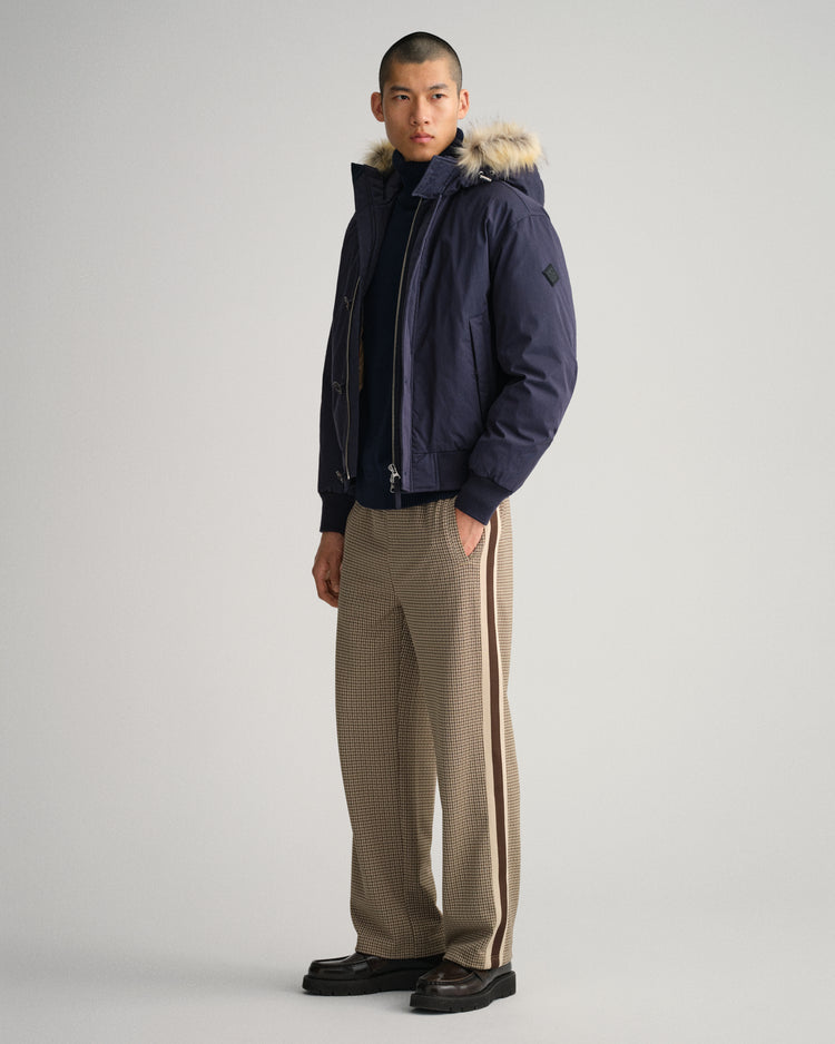 Kurtka męska z zamkiem z długim rękawem granatowa