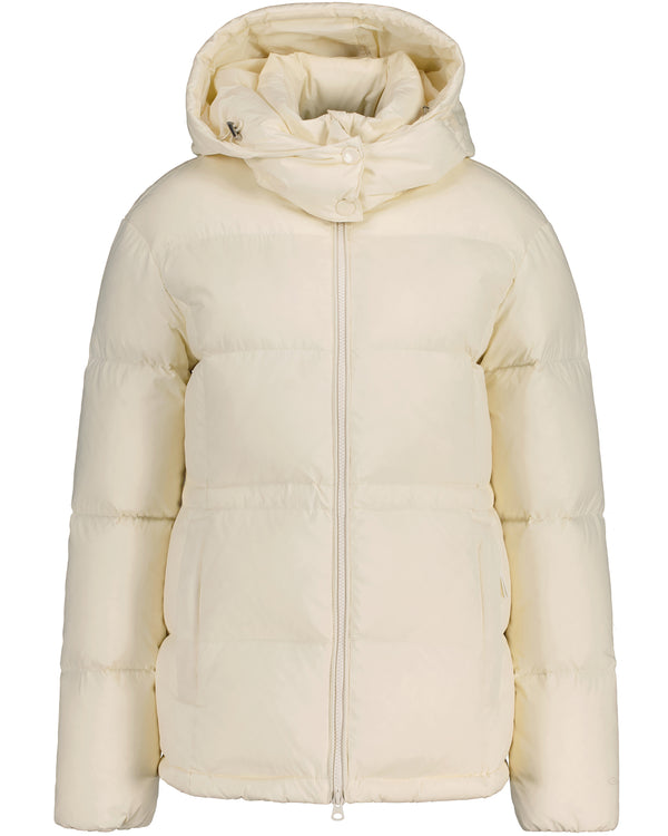 Kurtka damska z kapturem regular fit kremowa