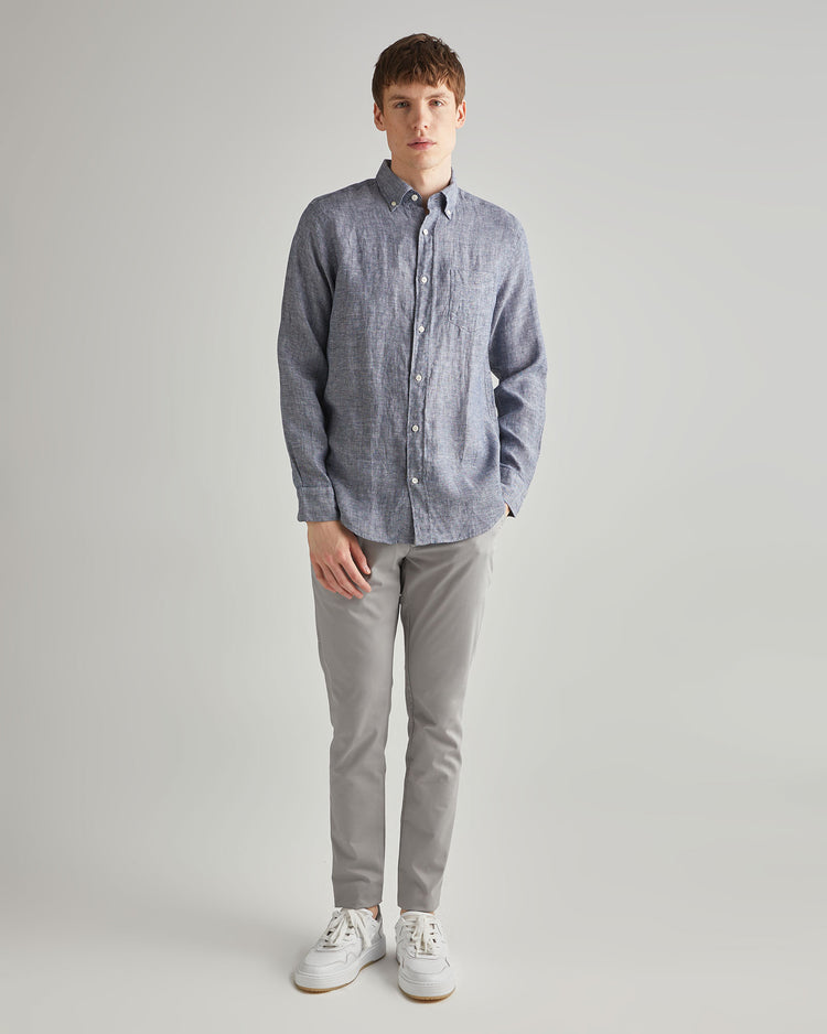 Koszula męska z długim rękawem regular fit granatowa