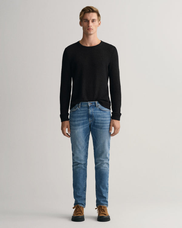 Spodnie jeansowe męskie slim fit niebieskie