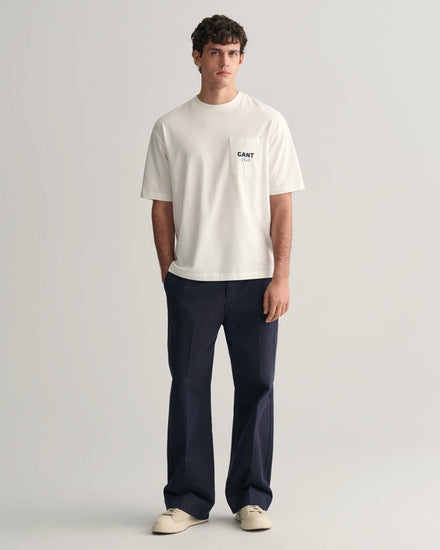 T-shirt męski z nadrukiem z okrągłym kołnierzykiem relaxed fit