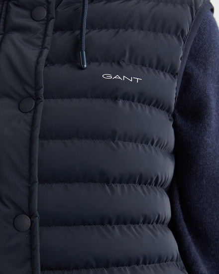 Bezrękawnik damski z kapturem regular fit granatowy