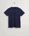 T-shirt męski z okrągłym dekoltem regular fit granatowy