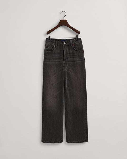 Spodnie jeansowe damskie relaxed fit czarne