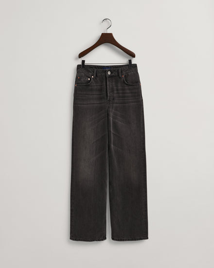 Spodnie jeansowe damskie relaxed fit czarne