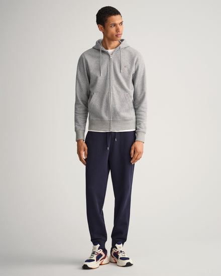 Męska szara bluza z kapturem o regularnym kroju