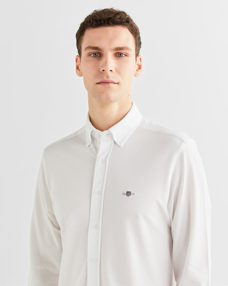 Koszula męska z długim rękawem regular fit biała