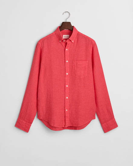 Koszula męska z długim rękawem regular fit różowa