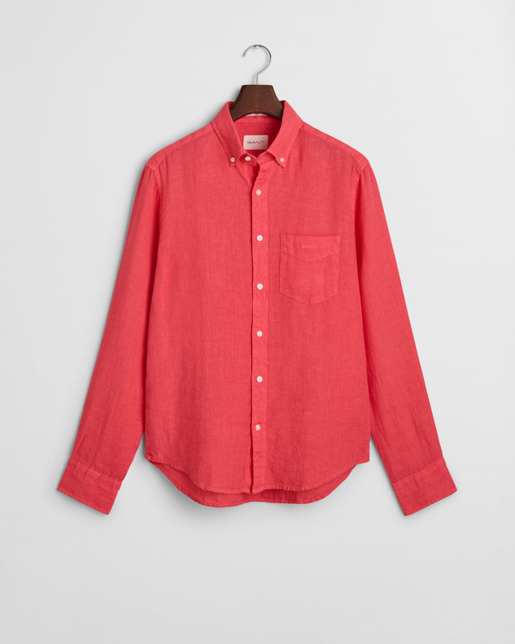 Koszula męska z długim rękawem regular fit różowa